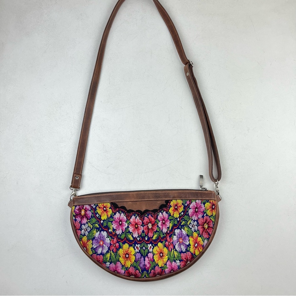 DC Bags Guatemala Leather and Floral Embroidered Crossbody